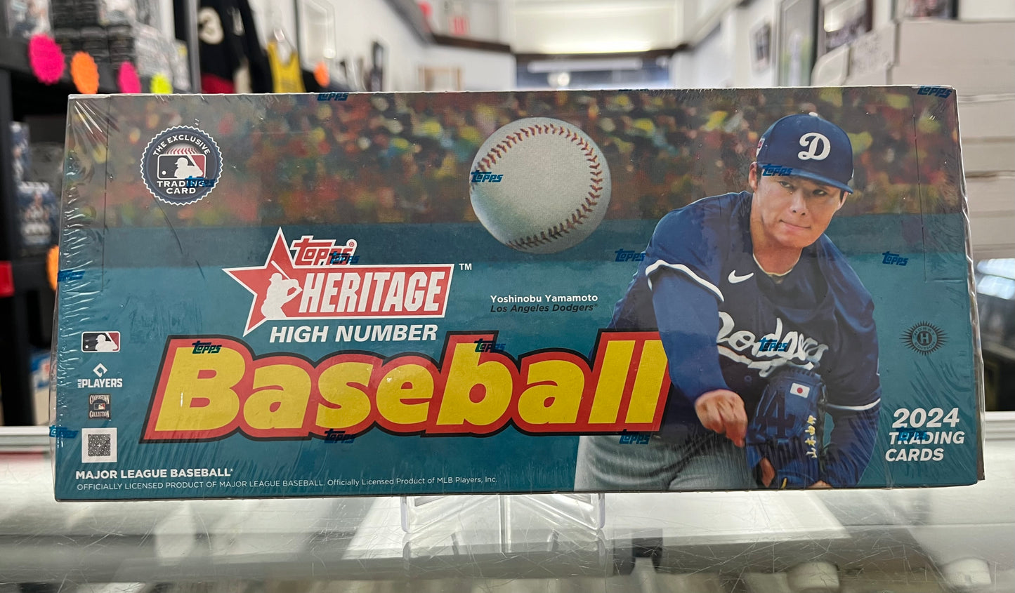 2024 TOPPS HERITAGE HIGH NUMBER SERIES SEALED HOBBY BOX W/ 1 AUTO OR RELIC- ONLY $175!