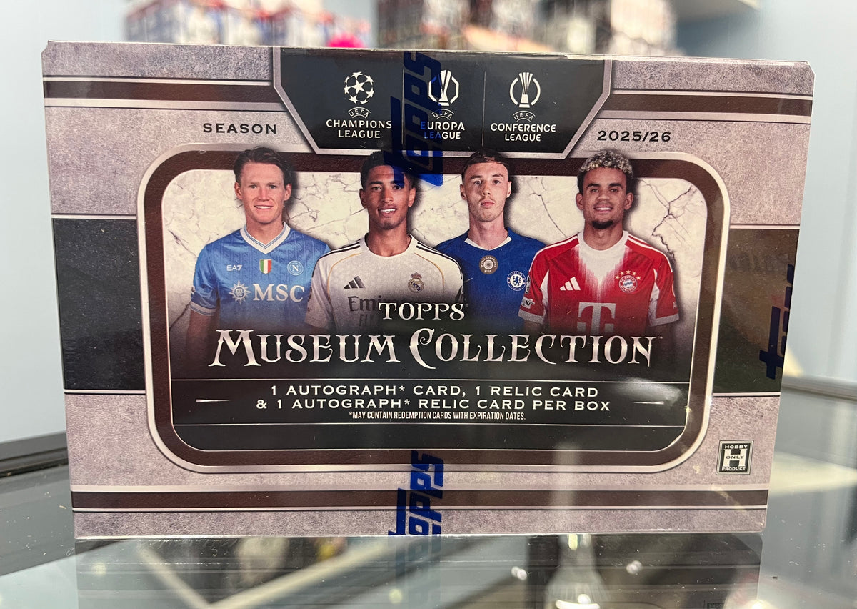 2025-26 TOPPS UEFA SOCCER MUSEUM COLLECTION SEALED HOBBY BOX W/ 3 HITS (2 AUTOS)- $525