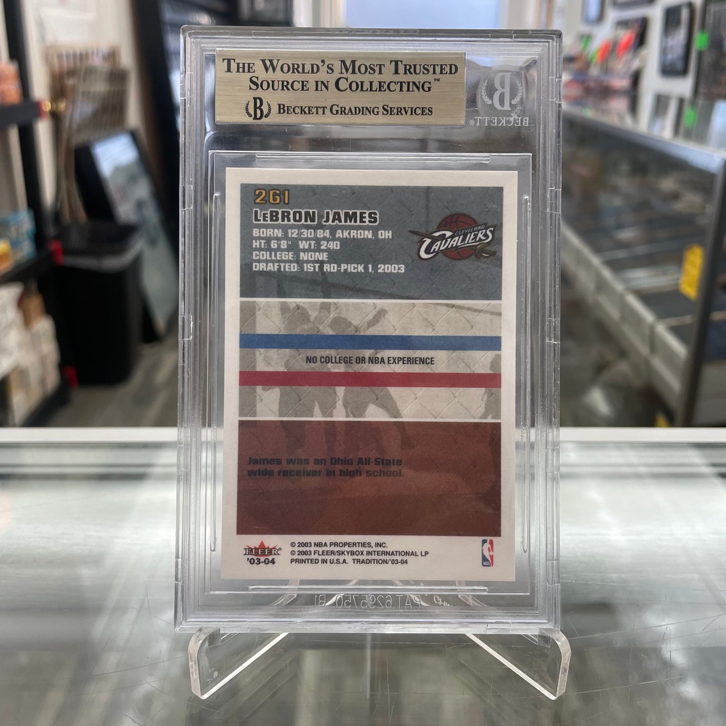 2003-04 NBA Fleer Tradition Lebron James Rookie RC BGS 10 PRISTINE (3 10 SUBGRADES / .5 AWAY FROM BLACK LABEL)
