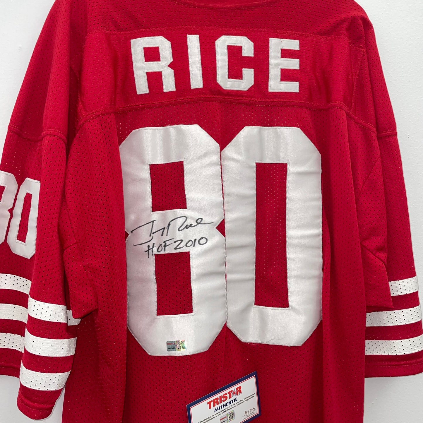Jerry Rice Signed Auto & Inscribed "HOF 2010" Jersey Tristar AUTH Size 52