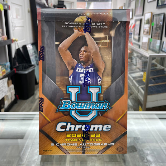 2022-23 Bowman Chrome University Basketball Hobby Box (2 AUTOS per Box - 24 Packs - 4 Cards per Pack) Victor Wembanyama RC Rookie Card?