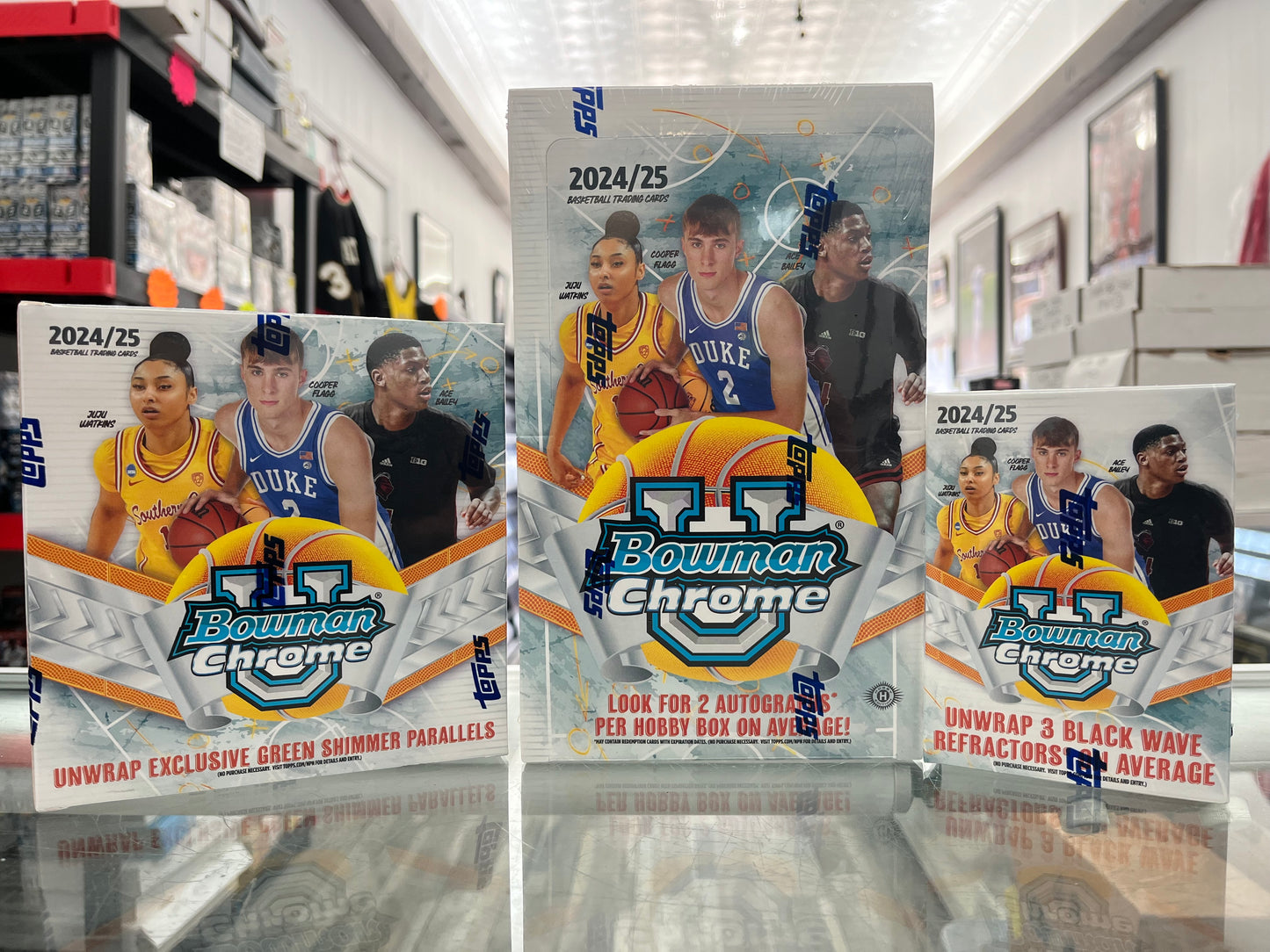 2024-25 BOWMAN CHROME UNIVERSITY BASKETBALL SEALED HOBBY BOX- 2 AUTOS- COOPER FLAGG!- ONLY $235