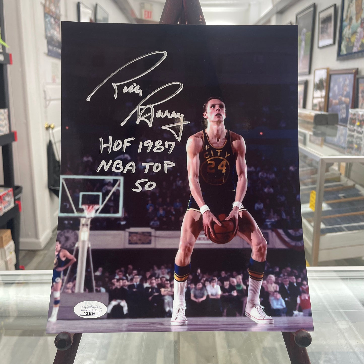 Basketball Rick Barry HOF NBA Top 50 Signed IN STORE Auto Inscribed Photo JSA
