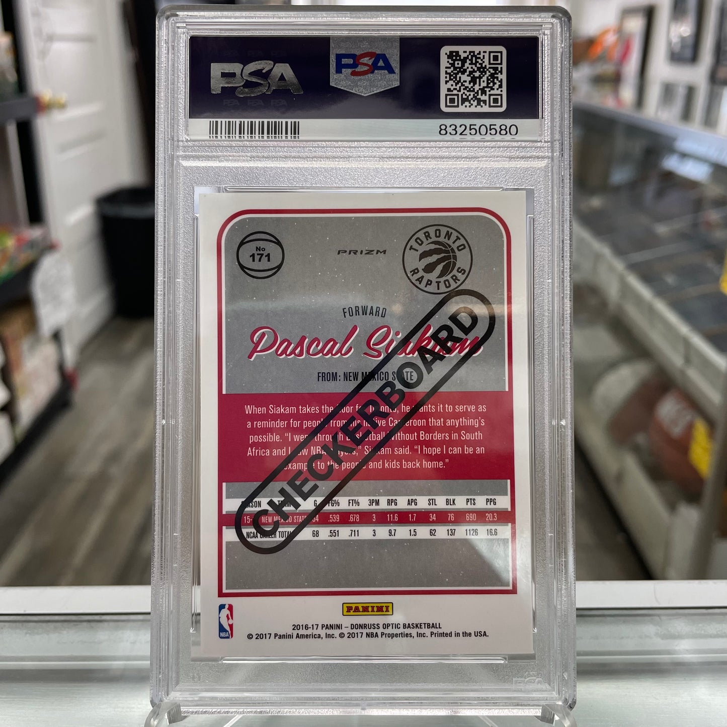 2016 Donruss Optic Pascal Siakam Checkerboard Prizm PSA 10 Rookie Card RC PACERS!