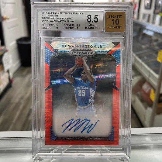 2019 Prizm Draft Picks PJ Washington Jr Orange Pulsar /10 BGS 8.5 Rookie Card RC MAVS!
