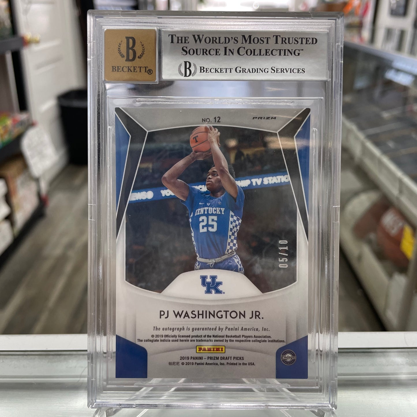 2019 Prizm Draft Picks PJ Washington Jr Orange Pulsar /10 BGS 8.5 Rookie Card RC MAVS!
