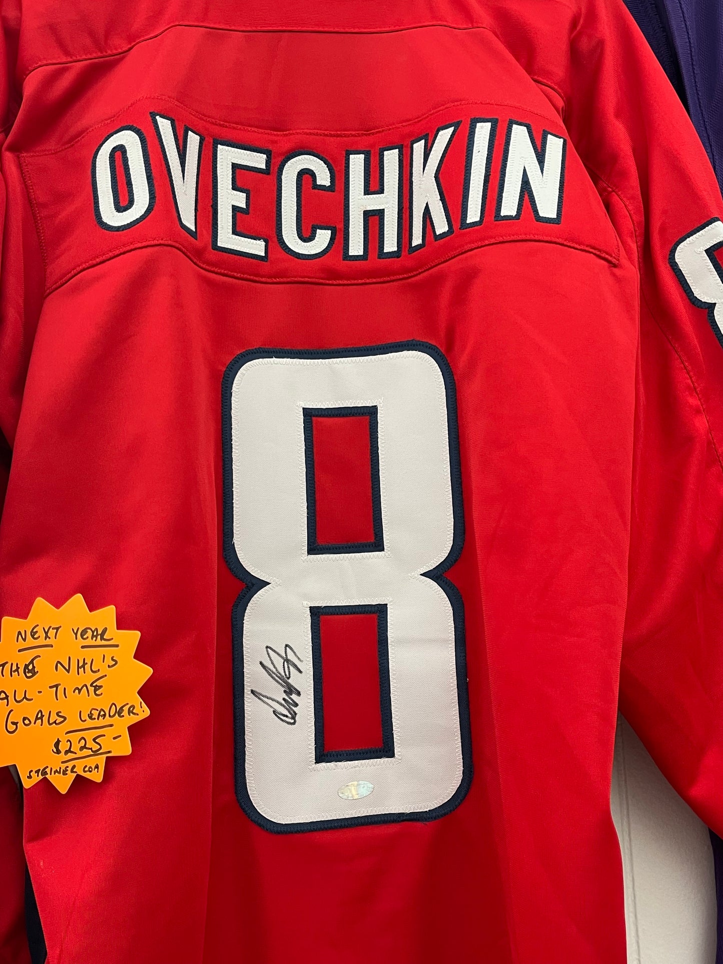 Alexander Ovechkin Signed Auto Hockey Jersey Red Capitals Steiner COA