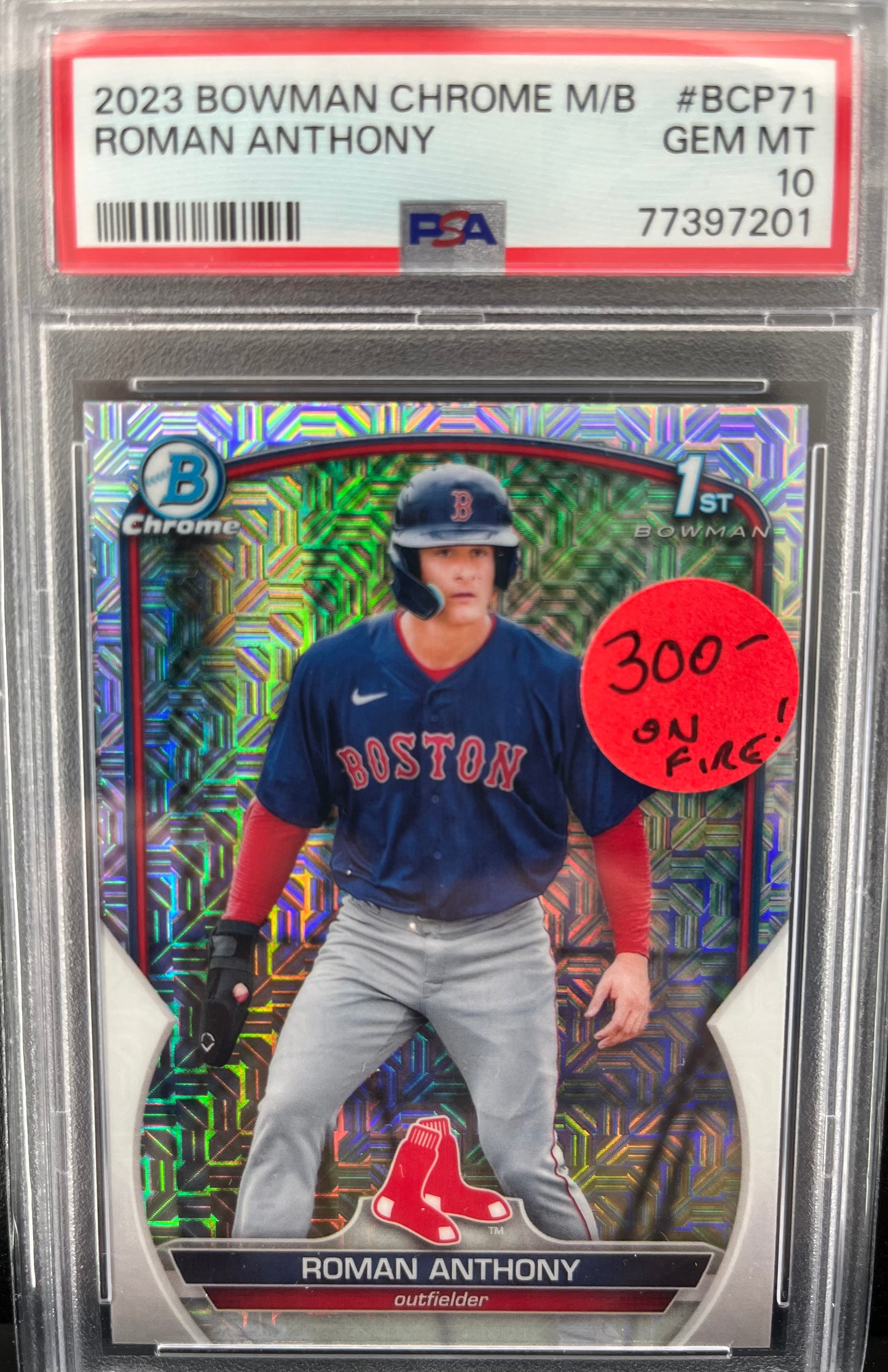 2023 Roman Anthony Red Sox 1st Bowman Chrome MegaFractor PSA 10- $195