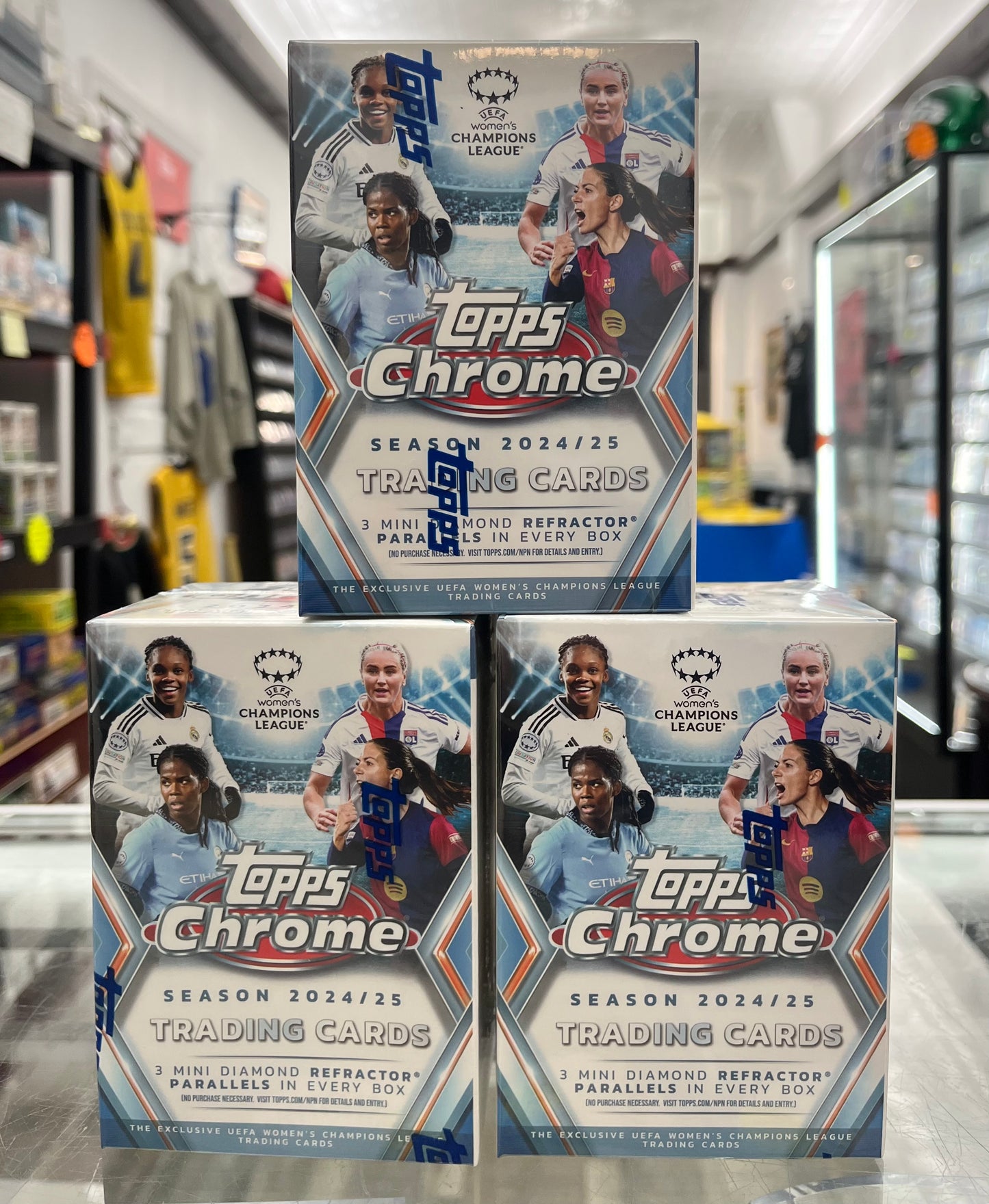2025 TOPPS WOMEN'S CHROME SOCCER CARDS LOT OF 3 SEALED BLASTER BOXES- ONLY $54!