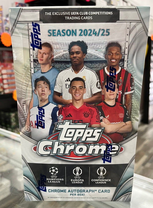 2024-25 TOPPS CHROME UEFA SOCCER SEALED HOBBY BOX- 1 AUTO! LAST ONE- $170!