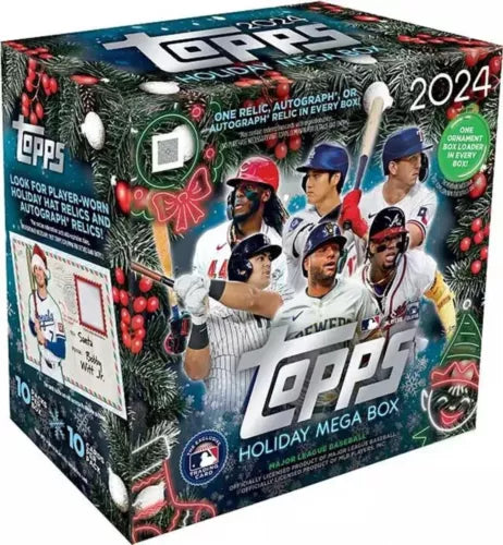 2024 TOPPS BASEBALL HOLIDAY MEGA BOX- 2 HITS & LOTS OF FUN! BUY 2 FOR ONLY $72!!