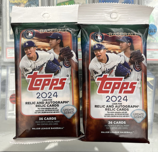 2024 TOPPS UPDATE SERIES BASEBALL SEALED FAT PACKS LOT OF 10-ONLY $149!! SKENES RC