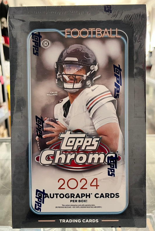 2024 TOPPS CHROME NFL FOOTBALL SEALED HOBBY BOX- 2 AUTOS- BO NIX & JAYDEN DANIELS RC- ONLY $329