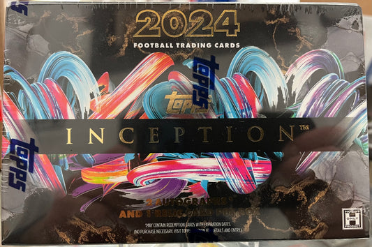 2024 TOPPS NFL INCEPTION SEALED HOBBY BOX- 2 AUTOS & 1 RELIC- JAYDEN DANIELS & BO NIX RC- $268!