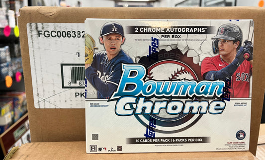 2025 BOWMAN CHROME SEALED HOBBY CASE- 24 AUTOS & FIND SHOLESS JOE! ONLY $3350 DELIVERED