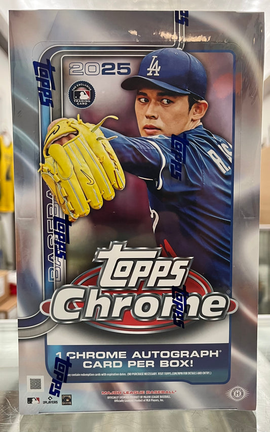 2025 TOPPS CHROME BASEBALL SEALED HOBBY BOX- MVP BUYBACK- 1 AUTO- ONLY $255