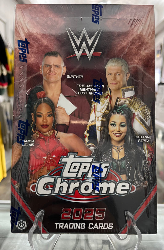 2025 WWE CHROME SEALED HOBBY BOX- 2 AUTOS!!- FIND "THE ROCK"- ONLY $249 !