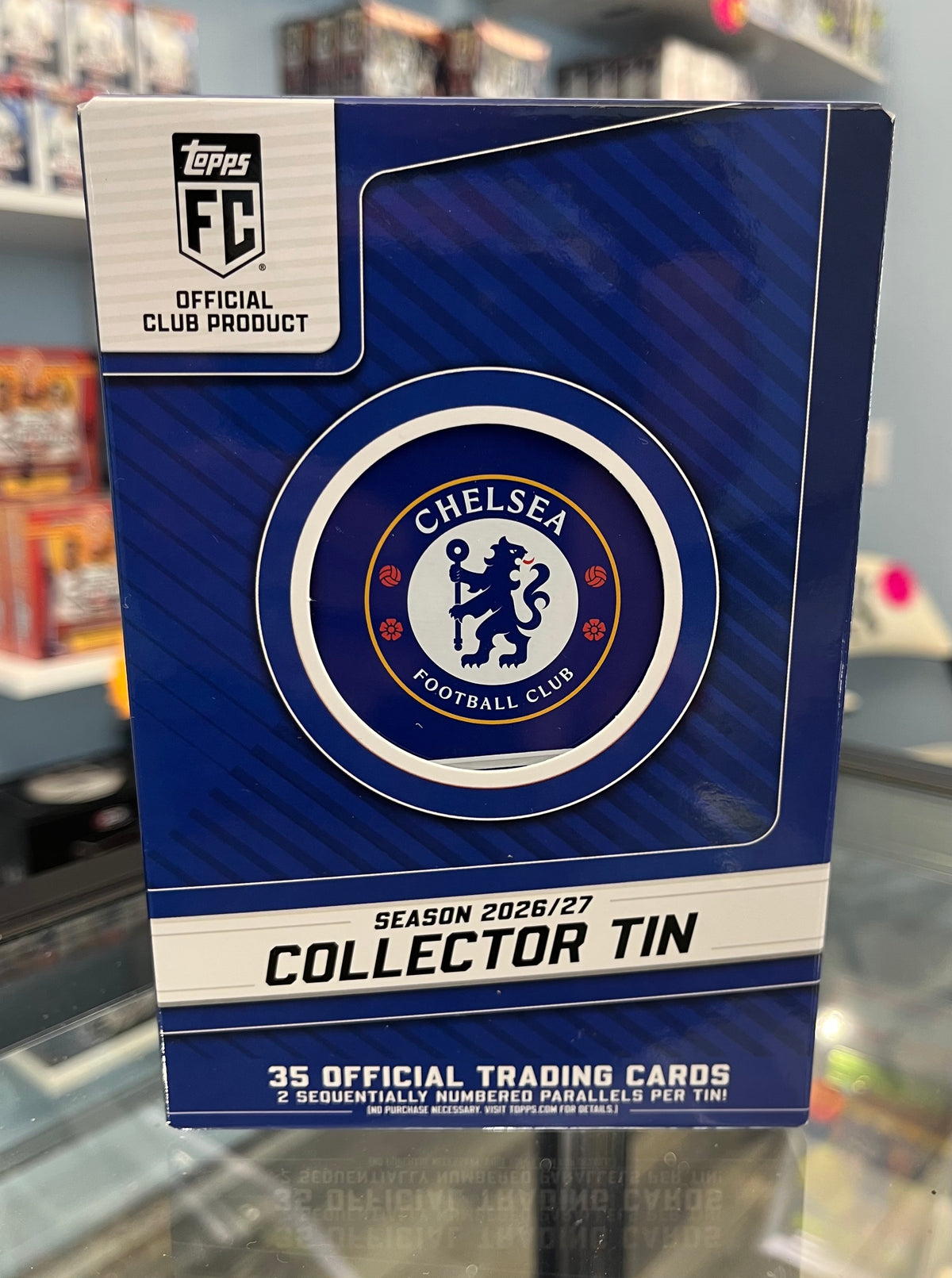 2026-27 CHELSEA FOOTBALL CLUB TOPPS SEALED SOCCER TIN- 35 CARDS AND ? 1 AUTO- $42
