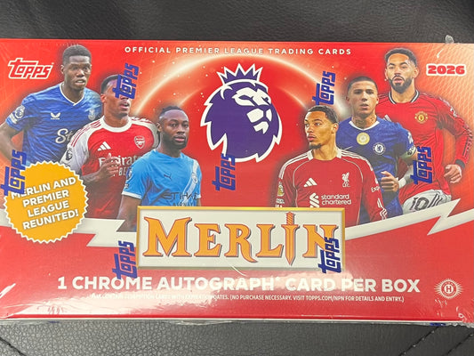 2025-26 TOPPS CHROME MERLIN SOCCER SEALED HOBBY BOX W/ 1 AUTO- WORLD CUP! - $239