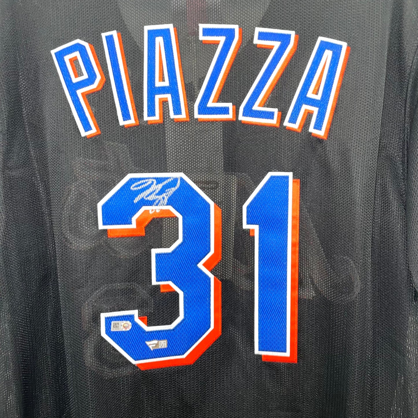 Mike Piazza Signed New York Mets Black Jersey Fanatics AUTH Size 44 Large M&N