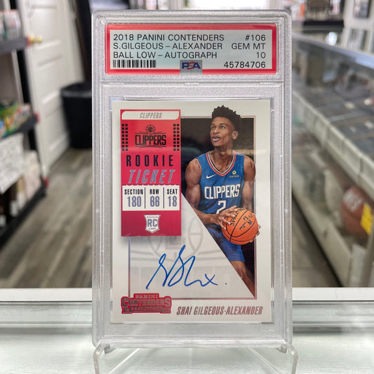 2018 Panini Contenders Shaq Gilgeous Alexander Auto Signed PSA 10 Basketball Card- HOT AND A STUNNER!