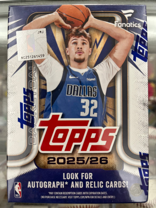 2025-26 TOPPS BASKETBALL RARE FANATICS SEALED BLASTER BOX $44 (find special memorabilia inserts!)