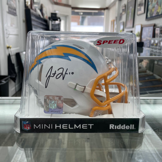 Justin Herbert Signed Auto Mini Helmet LA Chargers Auto