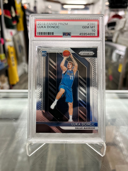 2018 PANINI PRIZM LUKA DONCIC LAKERS ROOKIE CARD RC PSA 10 GORGEOUS! $269