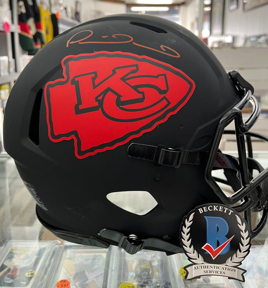 PATRICK MAHOMES CHIEFS SIGNED AUTO BLACK ECLIPSE FULL SIZE FOOTBALL HELMET BECKETT- BEST PRICE ANYWHERE!