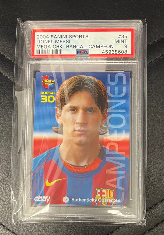 2004 LIONEL MESSI PANINI SPORTS ROOKIE CARD RC BARCA-CAMPEON HOLY GRAIL PSA 9 $8850