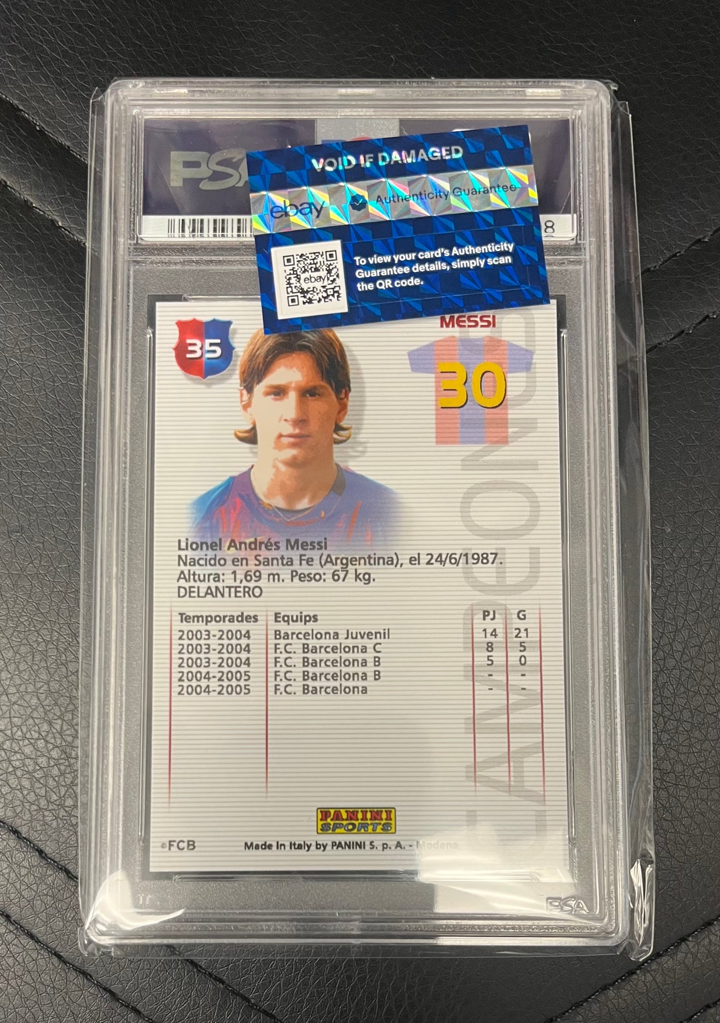 2004 LIONEL MESSI PANINI SPORTS ROOKIE CARD RC BARCA-CAMPEON HOLY GRAIL PSA 9 $8850