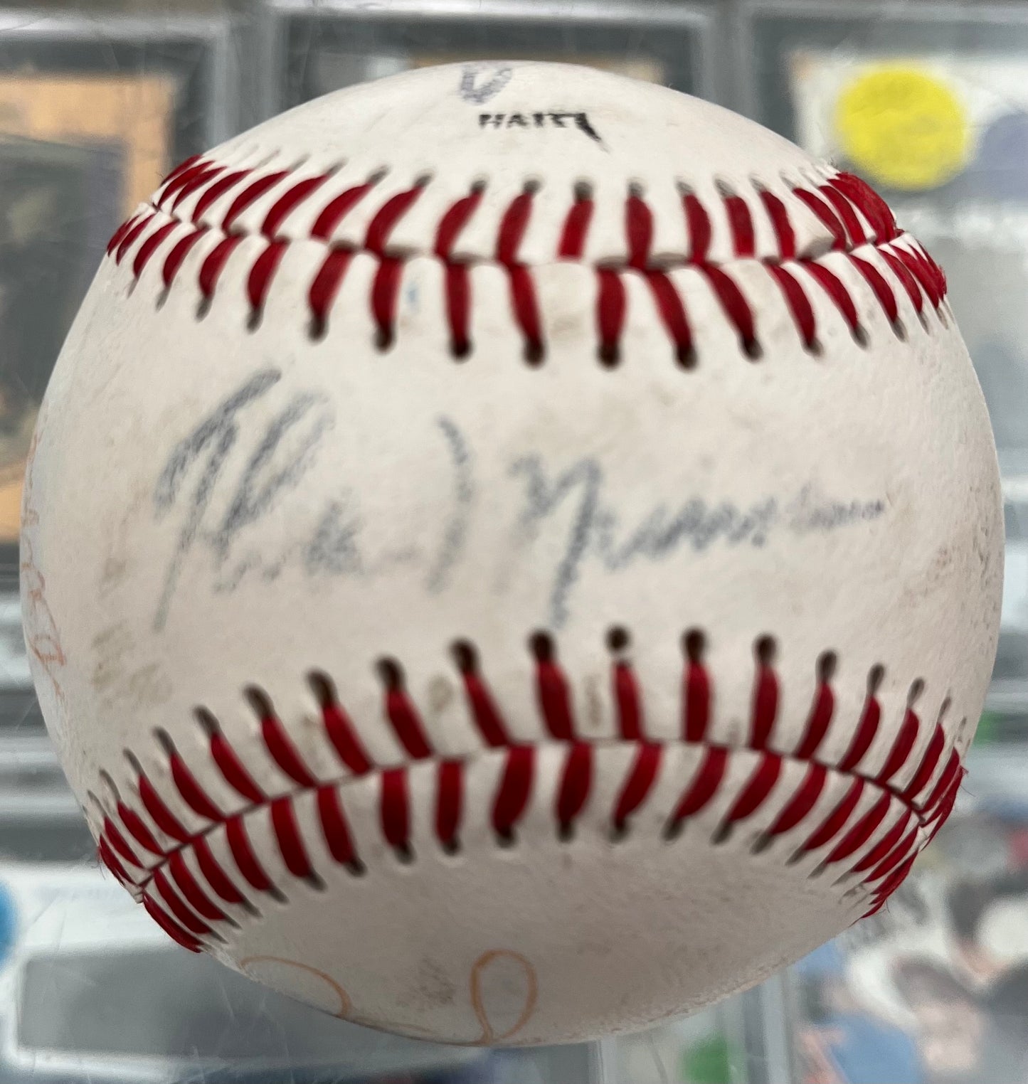 THURMAN MUNSON RARE YANKEES SIGNED AUTO BASEBALL W/ 7 OTHER PLAYERS INC. CATFISH HUNTER- JSA LOA-SUPER RARE- $675!