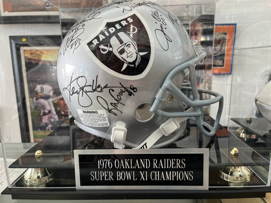 1986 OAKLAND RAIDERS SUPER BOWL CHAMPION SIGNED AUTO HELMET W/ JSA LOA! STABLER,  5 HOFers WOW