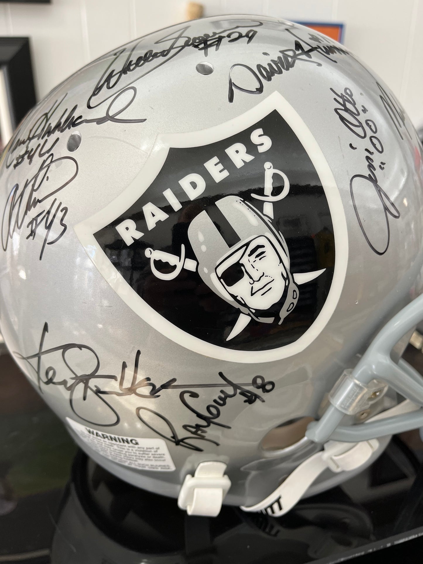 1986 OAKLAND RAIDERS SUPER BOWL CHAMPION SIGNED AUTO HELMET W/ JSA LOA! STABLER,  5 HOFers WOW