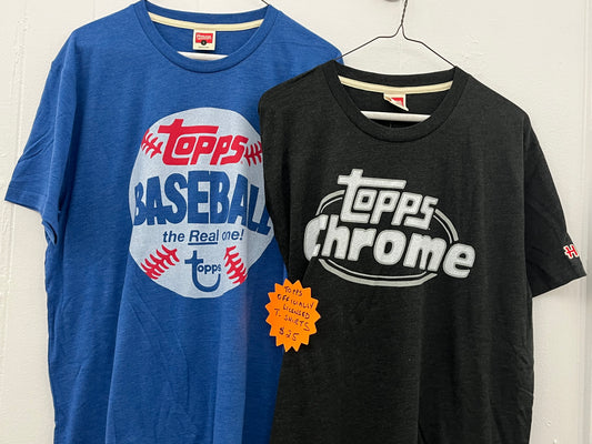 TOPPS BASEBALL 'THE REAL ONE' BLUE SHORT SLEEVE T-SHIRT OFFICIALLY LICENSED ALL NEW PRODUCT!