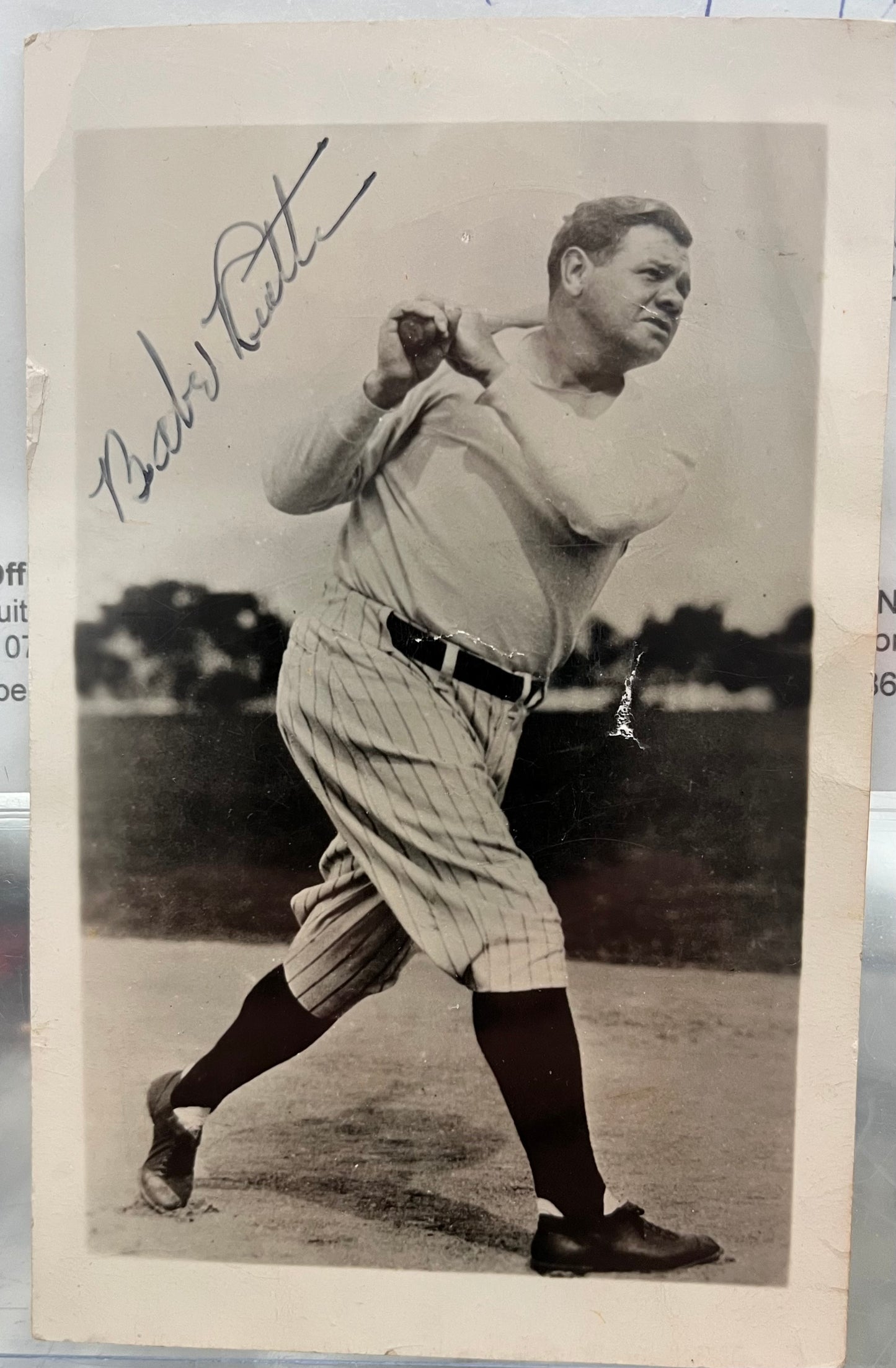 BABE RUTH YANKEES AUTOGRAPHED SIGNED PHOTO POSTCARD FULL JSA LOA- ONE OF THE NICEST RUTH SIGS YOU'LL EVER SEE!