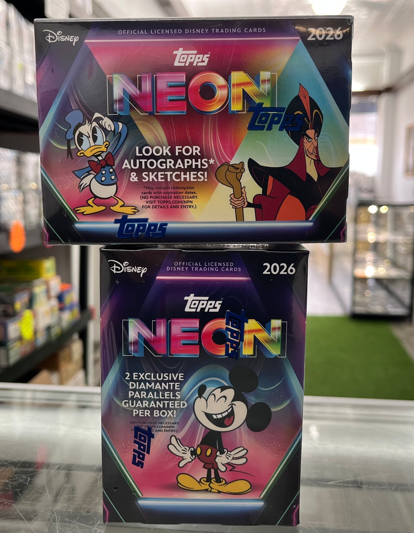 2026 TOPPS DISNEY NEON SEALED BLASTER BOX LOT OF 2- HOT DIGGITY DAWG! $63