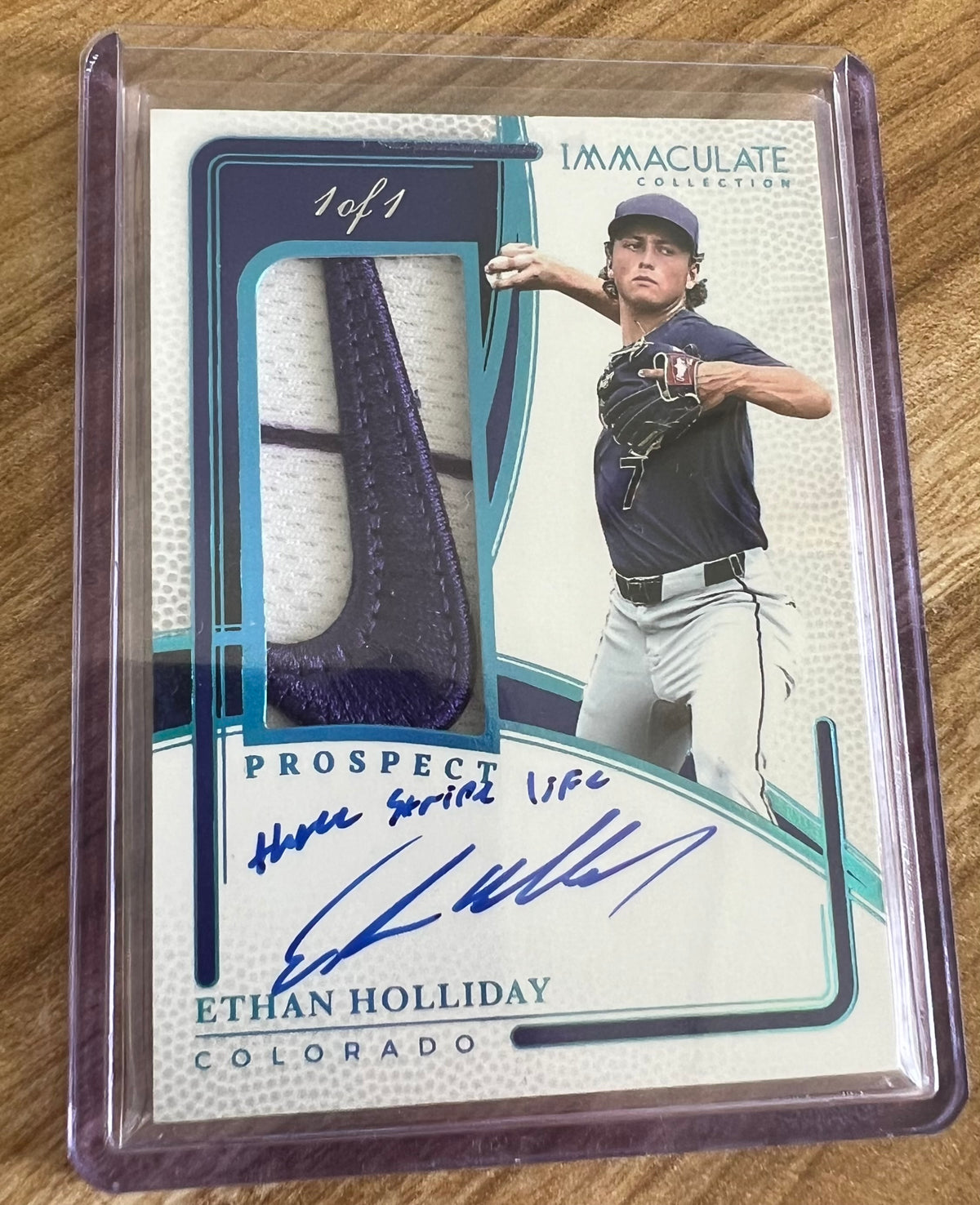 ETHAN HOLLIDAY ROCKIES 1/1 IMMACULATE RPA W/ ADIDAS INSCRIPTION BUT NIKE LOGO! MUST SEE!! $12,500