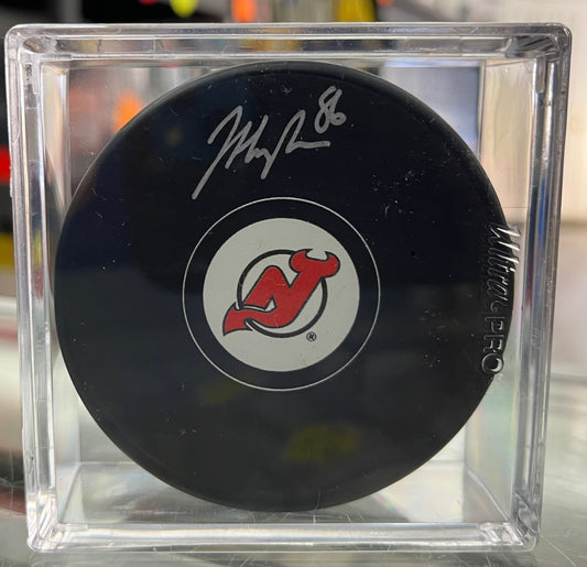 DEVILS JACK HUGHES NHL SIGNED AUTO PUCK- FANATICS COA- ONLY $99