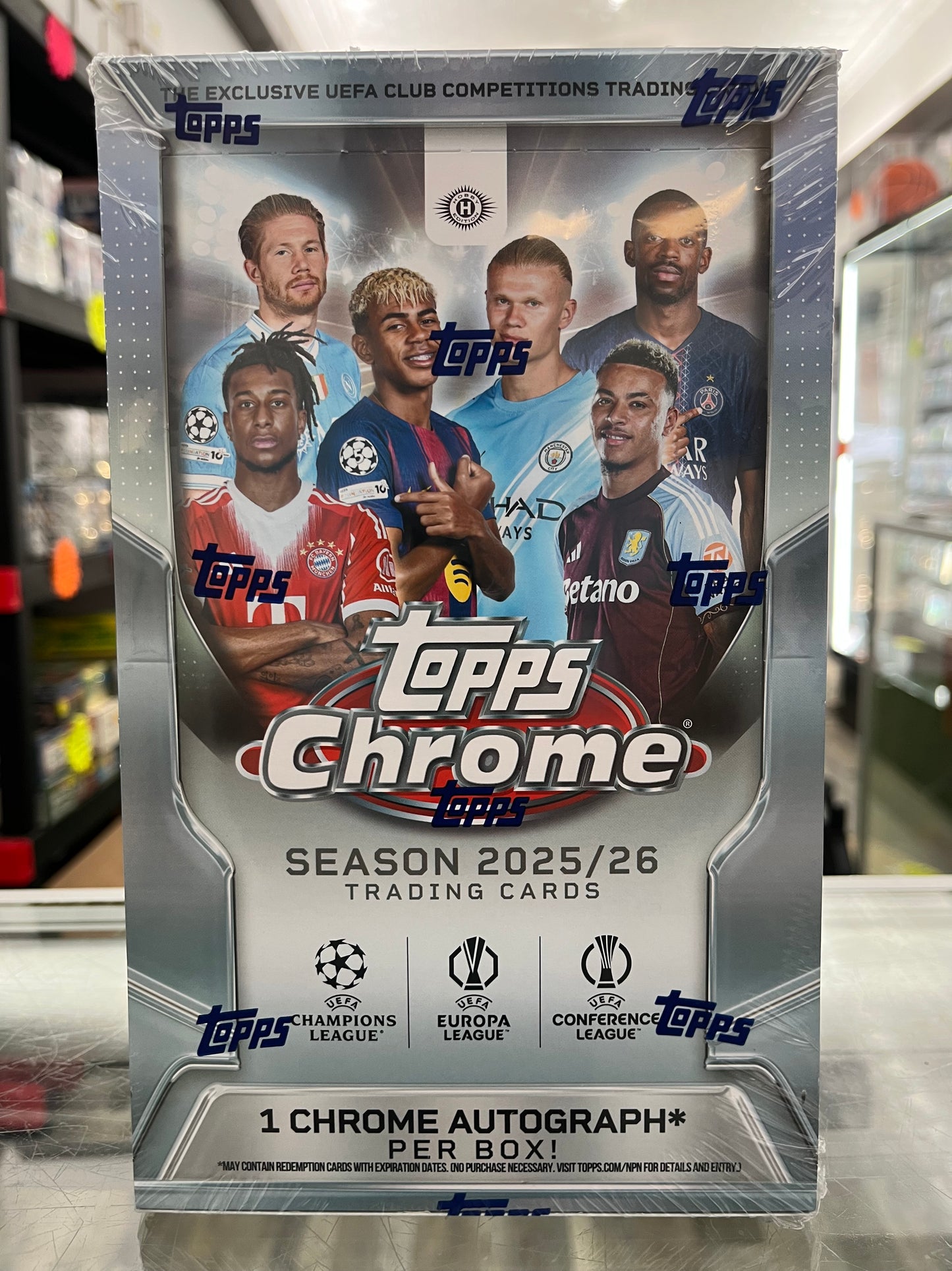 2025-26 TOPPS CHROME UEFA SOCCER SEALED HOBBY BOX- MVP BUYBACK & 1 AUTO- $263